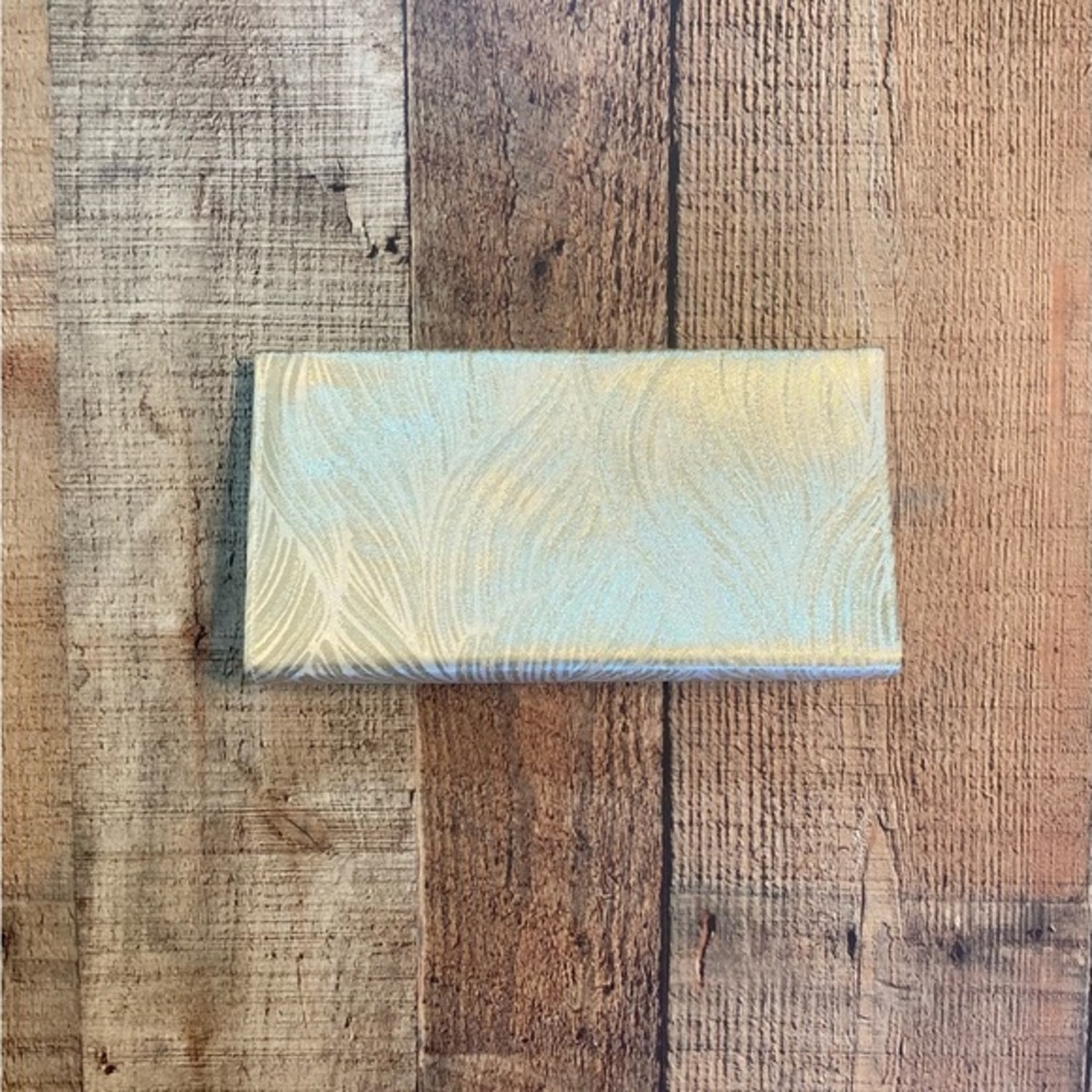 Vintage Metallic Gold Cream Brocade Evening‎ Clutch Bag Kiss Lock Closure Formal